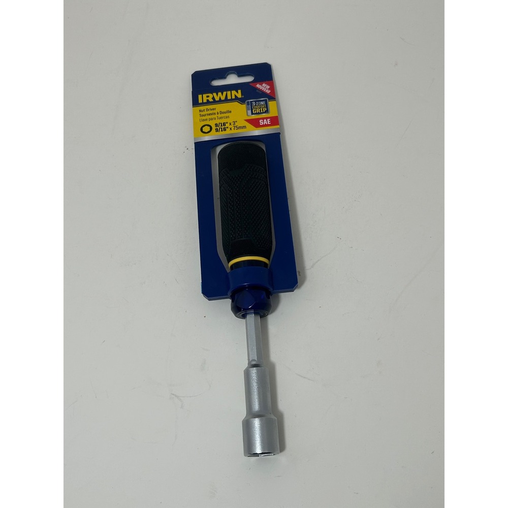 Irwin 9/16 x 3 Inch Nut Driver SAE 3-Zone Comfort Grip Hand Tool 1948711‎